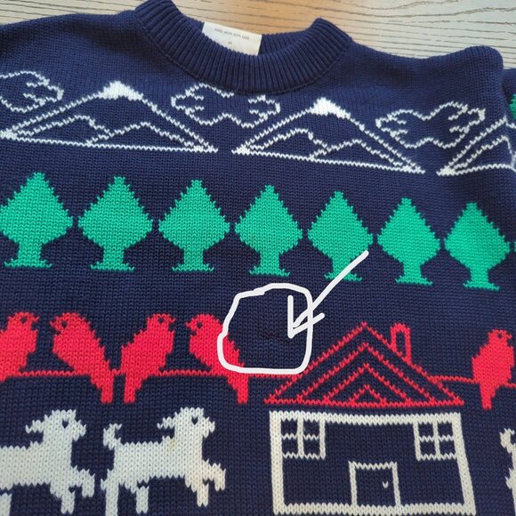 Kotare New Zealand Vintage intarsia sweater wool sheep pig farm animal country - Picture 8 of 16